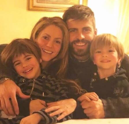 Nidia del Carmen Ripoll Torrado daughter Shakira with her partner Gerard Pique and sons Sasha and Milan.